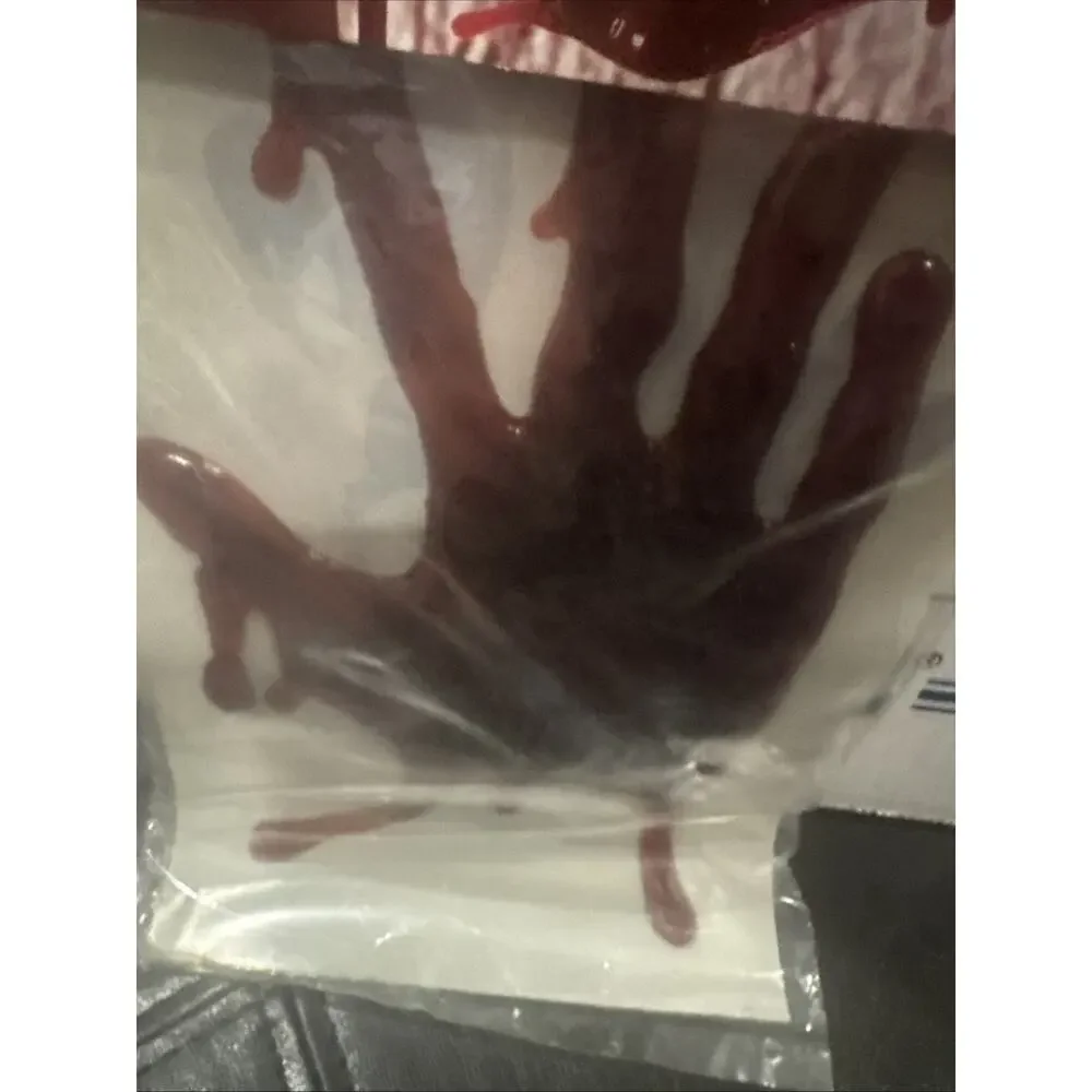 Bloody Hand Gel Clings 3D Halloween Window Decorations Reusable 2pc New